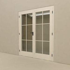 swing French door / wooden / double-glazed