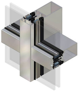 stick system curtain wall / aluminum and glass