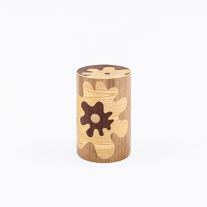 original design stool / elm / walnut / by Alessandro Mendini
