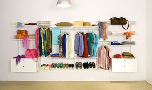 modular walk-in wardrobe / wall-mounted / contemporary / lacquered aluminum