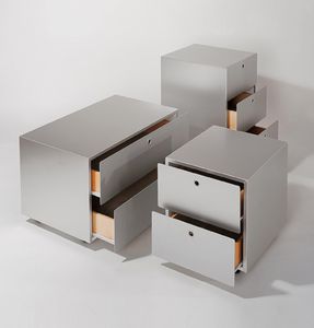 aluminum office unit / 2-drawer / 3-drawer / on casters