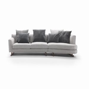 modular sofa / contemporary / fabric / leather