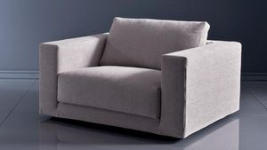 contemporary armchair / fabric / with removable cover