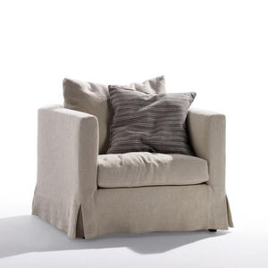 contemporary armchair / fabric / with removable cover