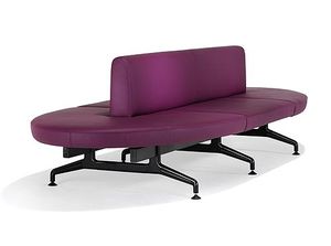 contemporary upholstered bench / leather / for public buildings / round