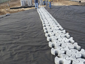 articulated concrete block / cellular / for public works / for retaining walls
