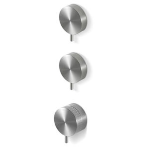 shower mixer tap / wall-mounted / stainless steel / thermostatic