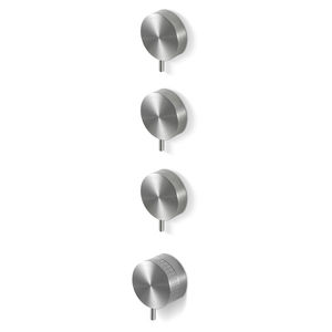 shower mixer tap / wall-mounted / stainless steel / thermostatic