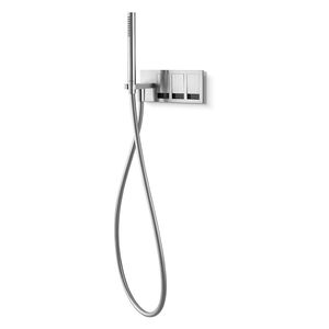 double-handle shower mixer tap / for bathtubs / wall-mounted / stainless steel