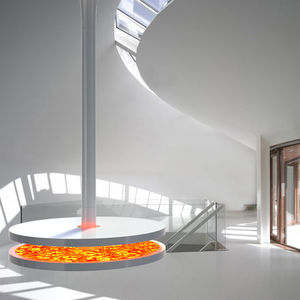 electric fireplace / original design / open hearth / hanging