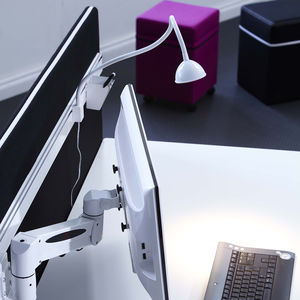 countertop office divider / fabric / laminate / soundproofed