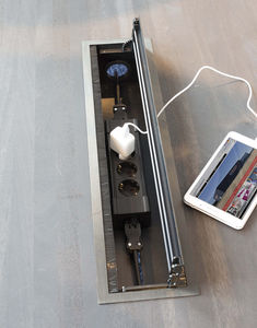 power socket / multi-person / recessed / aluminum