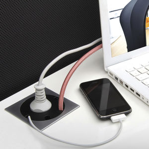 power socket / multi-person / recessed / aluminum