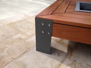wood-burning fire pit / wooden / galvanized steel