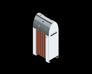stainless steel trash can / wooden / for dog excrement / contemporary