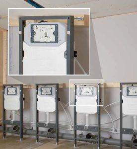 built-in toilet tank