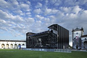 metal frame supported tensile structure / modular / roof / with PVC membrane