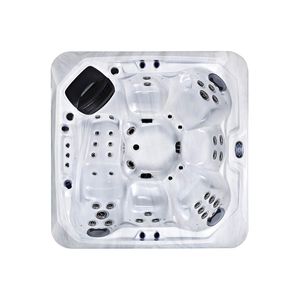 built-in hot tub / square / 6-seater / outdoor