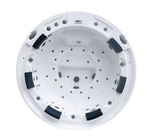built-in hot tub / circular / 6-seater / outdoor