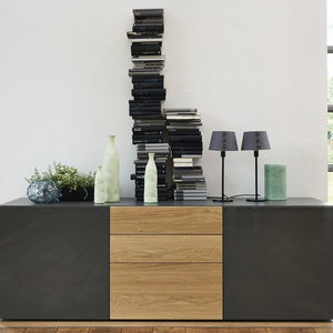 contemporary sideboard / lacquered wood / oak / glossy lacquered wood