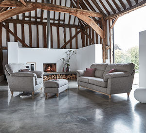 contemporary footrest / oak / fabric
