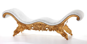 New Baroque design upholstered bench / wooden / white
