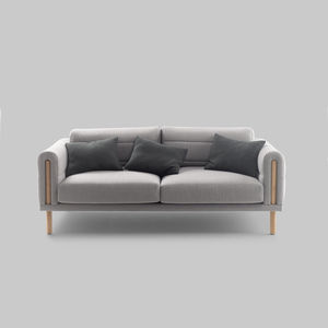 corner sofa / contemporary / fabric / oak