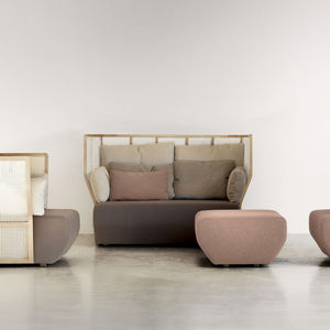 contemporary sofa / fabric / wooden / for public buildings