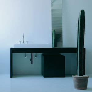 built-in washbasin / rectangular / ceramic / contemporary