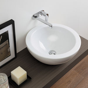 countertop washbasin / round / ceramic / contemporary