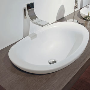 built-in washbasin / oval / ceramic / contemporary