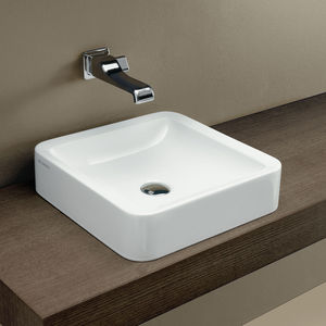countertop washbasin / square / ceramic / contemporary