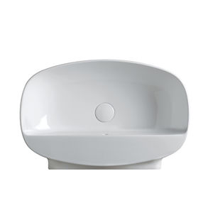 countertop washbasin / oval / ceramic / contemporary