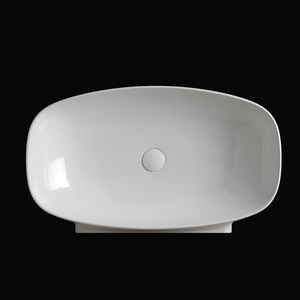 countertop washbasin / oval / ceramic / contemporary