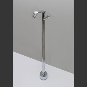 washbasin mixer tap / floor-mounted / chrome-plated brass / bathroom
