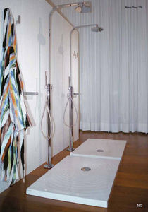 rectangular shower base / ceramic / flush / with extra-flat drain