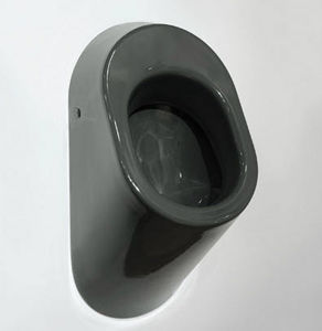 wall-mounted urinal / ceramic / with cover