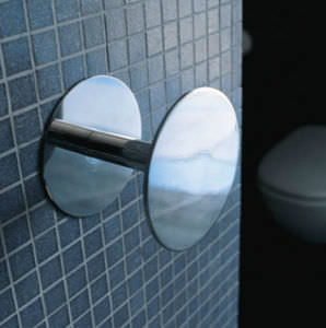 contemporary coat hook / brass / chromed metal / quadruple