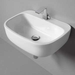 wall-mounted washbasin / other shapes / ceramic / contemporary