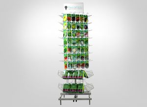 periodicals display rack / metal / curved