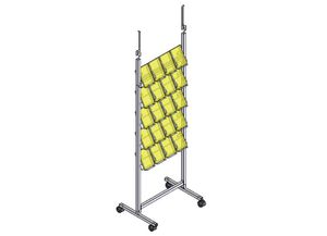 periodicals display rack / metal / on casters