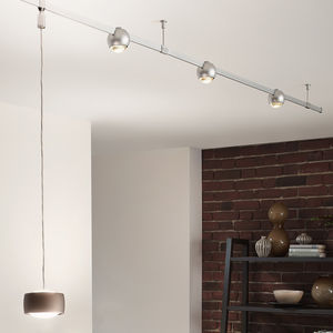 LED track light / curved / metal / glass