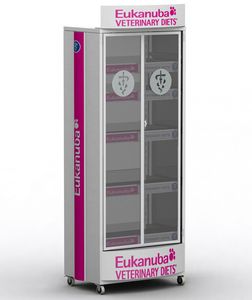contemporary display case / metal / on casters / commercial