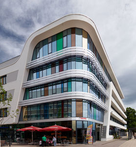 glass building panel / decorative / non-reflective / multi-function