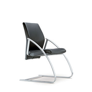 contemporary visitor chair / with armrests / upholstered / cantilever