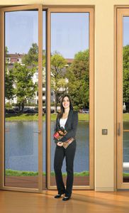 swing French door / wooden / aluminum