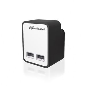 USB socket / wall-mounted / contemporary / white