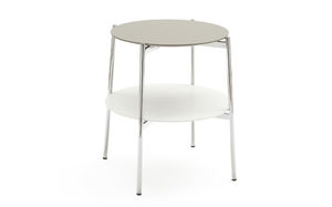 side table / contemporary / chrome steel / round