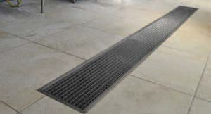 floor drainage channel / stainless steel / with grating / rainwater