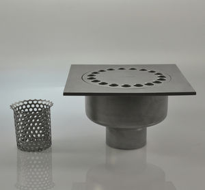 stainless steel floor drain / patio / grated / custom